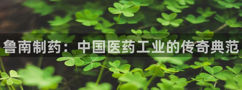 老哥吧九游会:鲁南制药:中国医药工业的传奇典范